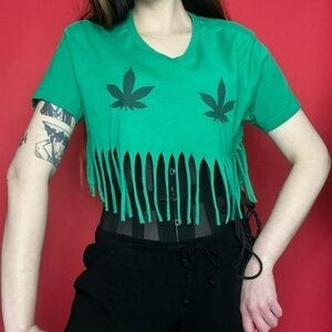 Tassel pot leaf super crop tee🖤💚​​​​​​​​​​​​​​​​